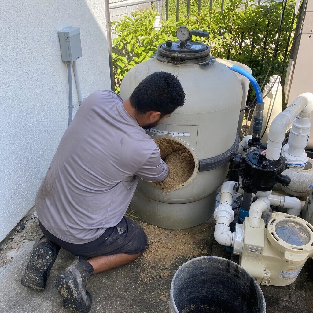 Pool Sand Change in Sarasoto